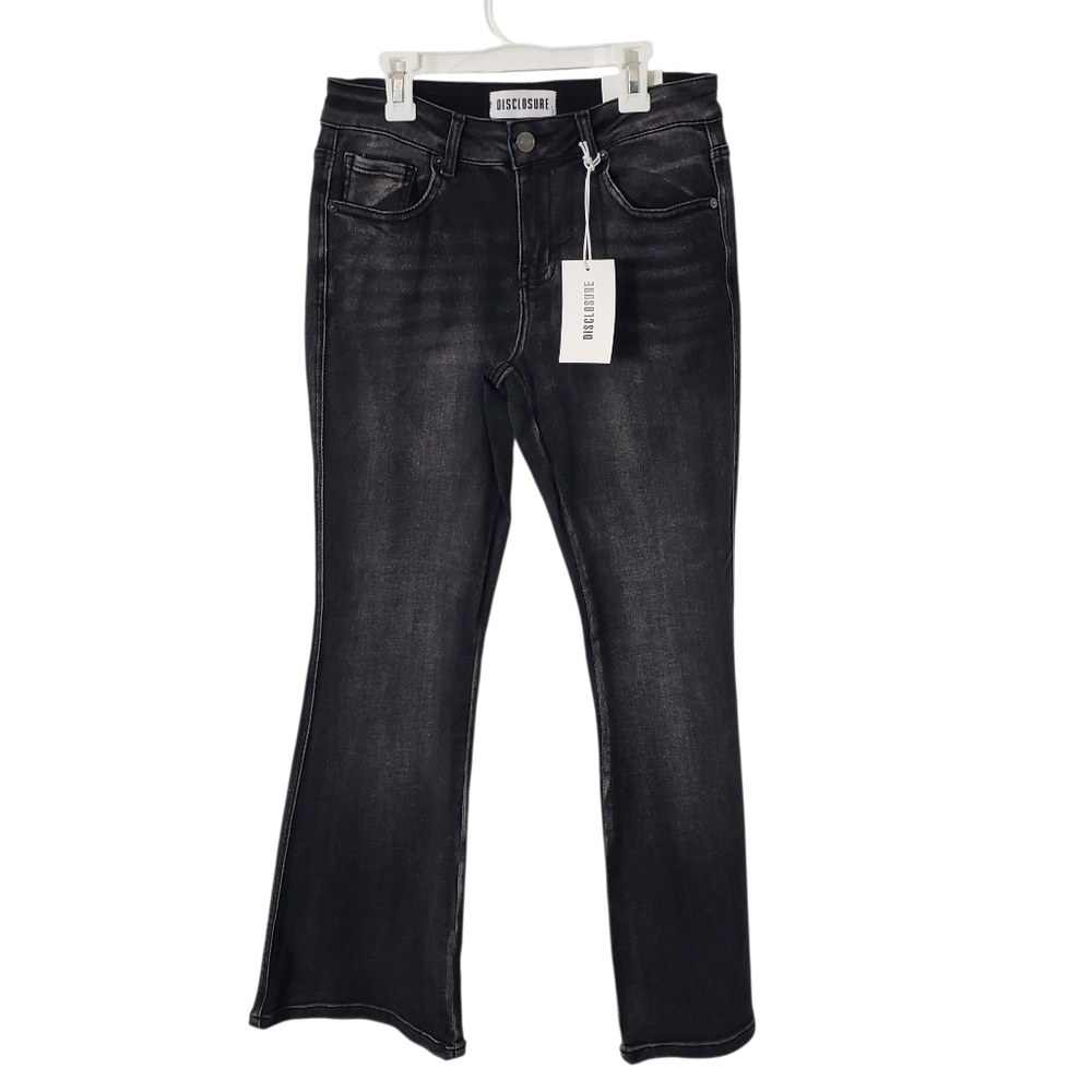Disclosure Bootcut Low-Rise Flap Pockets Denim Jeans Women's Size 7/28 Dark Wash